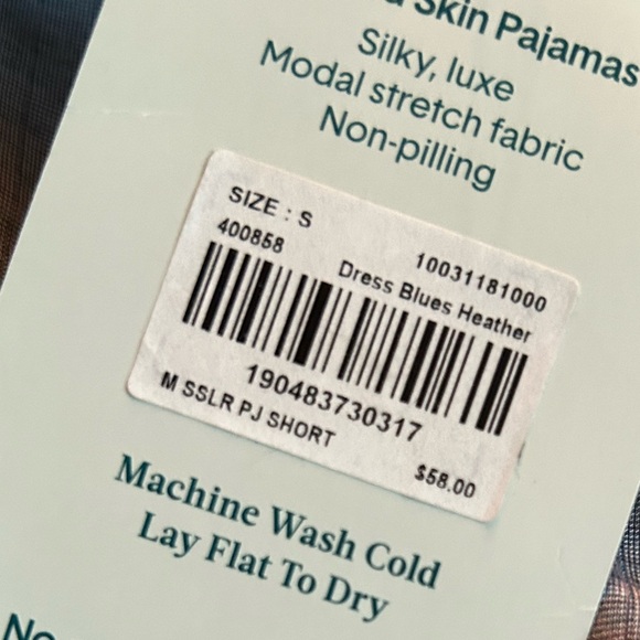 Tommy John Second Skin PJ Shorts Dress Blues Heather Small NWT - Picture 3 of 3